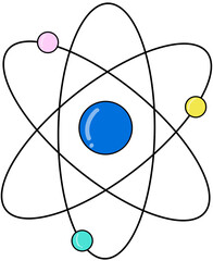 Untitled Artwork science atom model There are electrons running around the nucleus.