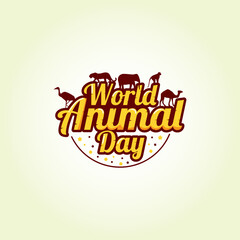 World animal day vector illustration. World animal day themes design concept with flat style vector illustration. Suitable for greeting card, poster and banner.