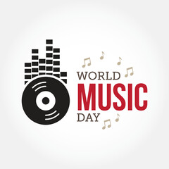 Obraz premium World music day vector illustration. World music day themes design concept with flat style vector illustration. Suitable for greeting card, poster and banner.
