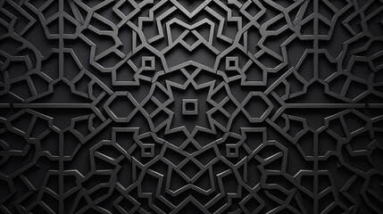 Trójwymiarowe tło z ornamentami w marokańskim stylu. Geometryczne kształty. Szablon symetryczny.
