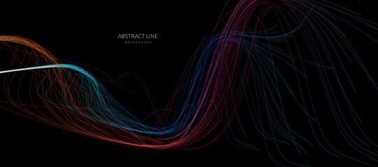 abstract colorful wave lines background 