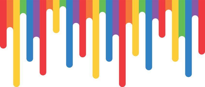 colored abstraction of liquid rainbow smudges, LGBT colors on a transparent background in the form of stripes, colored pencils and paints, thick strokes of paint