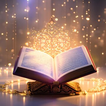 A beautiful Quran in lights