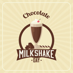 Chocolate milkshake day Vector illustration. Chocolate milkshake day themes design concept with flat style vector illustration. Suitable for greeting card, poster and banner.
