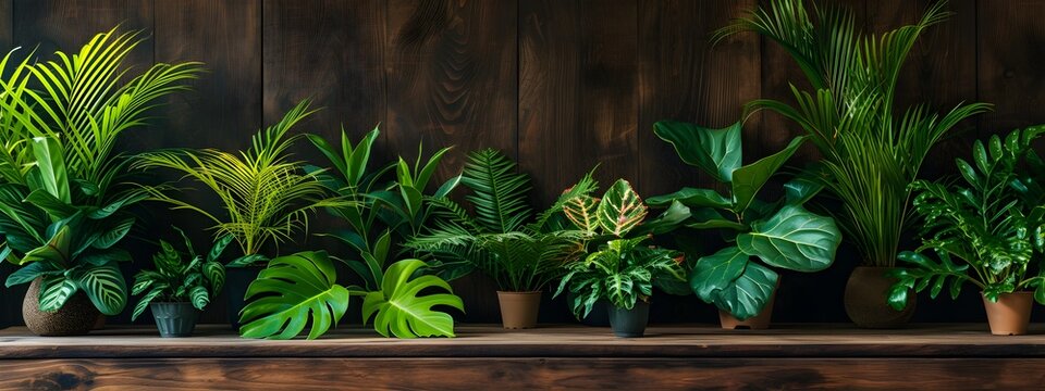 A green houseplant in a wooden box, adding a touch of nature to an interior space