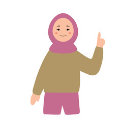 Illustration of a Hijab Woman in Various Poses