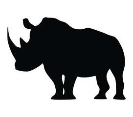 Vector graphic of African White Rhinoceros.