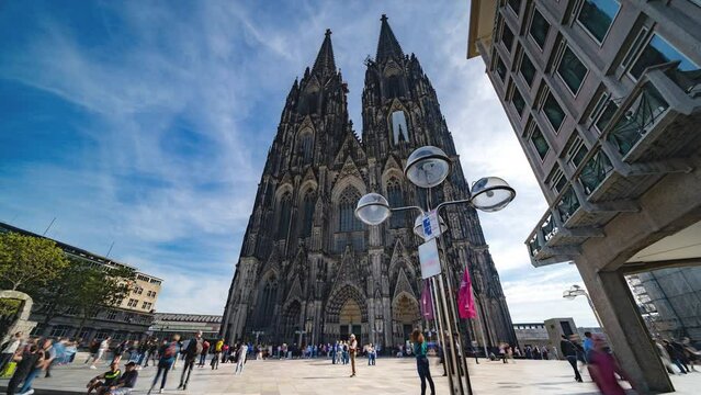 Timelapse: Cologne Cathedral (German: Hohe Domkirche St. Petrus or commonly K&ouml;lner Dom) is a Roman Catholic cathedral in Cologne, Germany