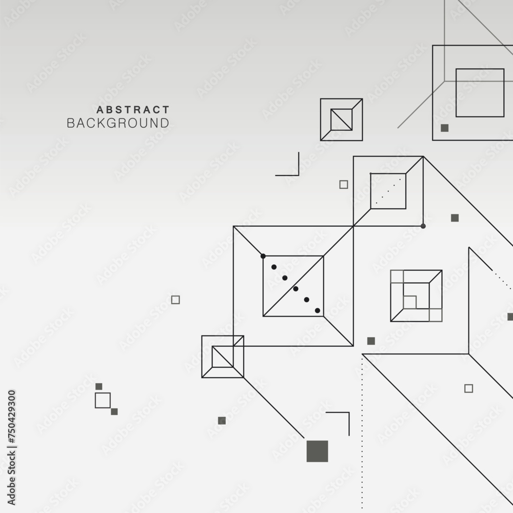 Aufkleber Vector background with geometric elements. Connect simple design with abstract technology. Lines and dots and square and triangle