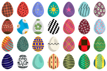 Illustration on theme celebration holiday Easter with hunt colorful bright eggs