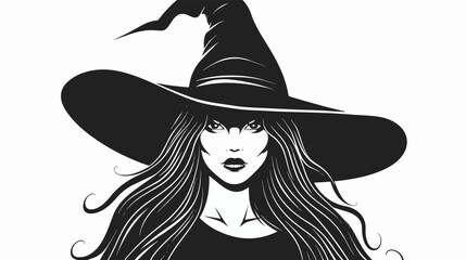 Vector halloween black icon witch
