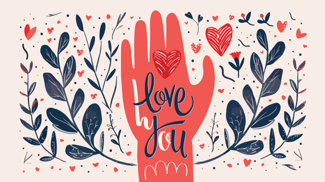 Vector "I Love You" Hand Sign with Heart Design