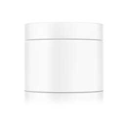 Blank cosmetic package container for creme, mask. Vector illustration isolated on white background. Can be use for your design, advertising, promo and etc. EPS10.