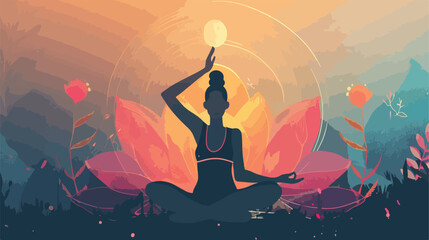 A Meditating Female Yogi in a Lotus Position