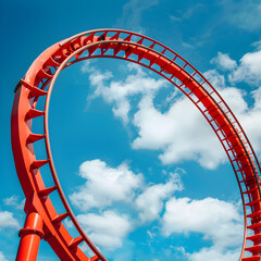 Red rollercoaster loop 