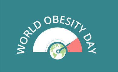World obesity day banner template. Vector flat illustration - obrazy, fototapety, plakaty