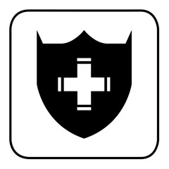 protective shield vector illustration isolated on white background. classic modern diseign