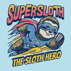 Sloth Hero Vector Art, Illustration and Graphic