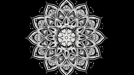 Abstract Circle mandala with flower for Henna Mehndi