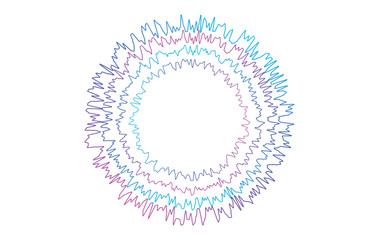 Abstract circle line wave colorful purple and blue gradient background vector template