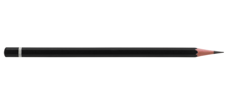 Black pencil on transparent background (PNG File)