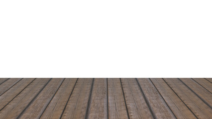 Empty wooden table top isolated. Used for display or montage your products. Dark brown color wooden desk isolated.