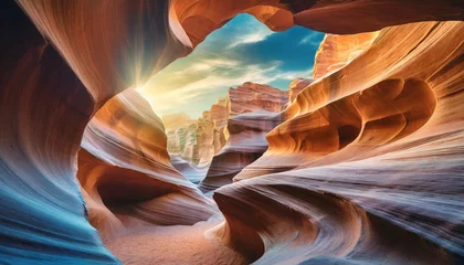 Poster Antelope canyon in Arizona - background travel concept © Bounpaseuth