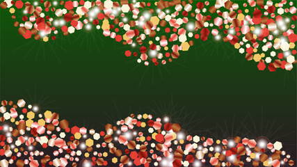 Realistic Background with Confetti of Glitter Particles. Sparkle Lights Texture. Celebration pattern. Light Spots. Star Dust. Explosion of Confetti. Design for Banner.