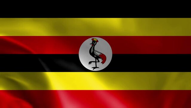 4k render Uganda Flag video waving in wind Uganda Flag Wave Loop waving in wind Realistic Uganda Flag background Uganda Flag Looping