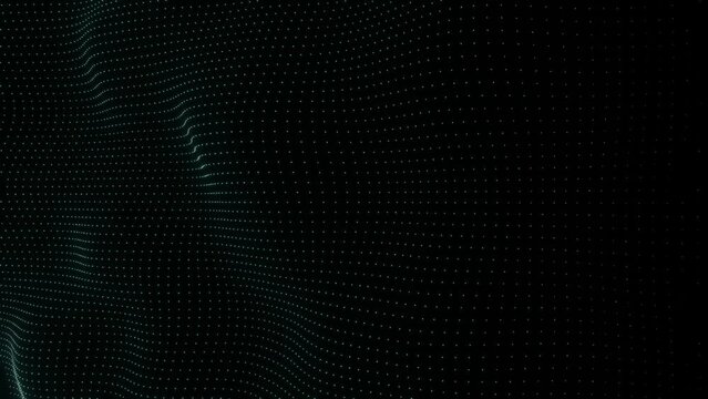 Animated abstract technology dark background. Glowing random dots. Data, hi-tech concept. Looped stock animation motion graphics design. Footage for backdrop.