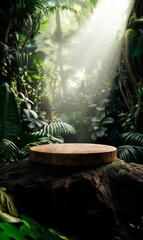 Mockup Stage, Product Podium in Jungle