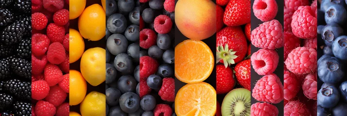 Fotobehang Photo collage of various types of fruit © Syukra