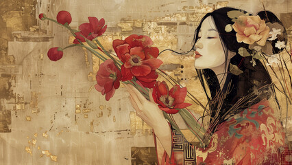 Gilded Grace: A Side View of Long-Haired Serenity