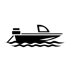 Fototapeta na wymiar Ship icon on glyph style