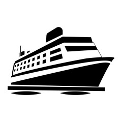 Obraz premium Ship icon on glyph style