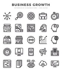 Simple Set of Business Growth Related Vector Lineal Icons.