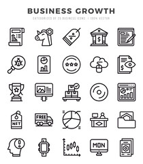 Business Growth icons set for website and mobile site and apps.