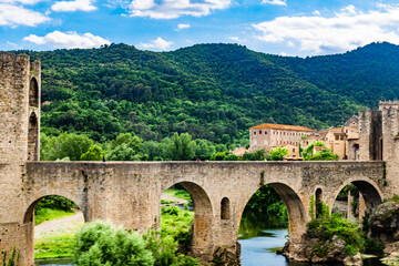 Fototapeta na wymiar Besalu is a town in the region of Garrotxa, in Girona, Catalonia, Spain.