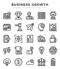 Business Growth Icon Pack 25 Vector Symbols for Web Design.