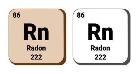Rn, Radon element vector icon, periodic table element. Vector illustration EPS 10 File. Isolated on white background.