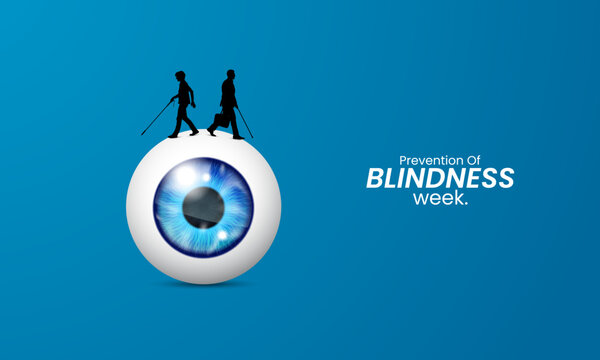 Blindness prevention month, Color blindness month celebration, Yonge man and old man up the eye.