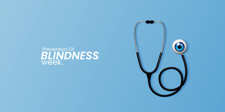 blindness prevention month, Color blindness month celebration, Thermobaric with eye design for banner, poster, 3D Illustration.