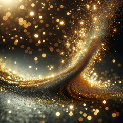 glitter lights grunge background, gold glitter defocused abstract Twinkly Lights Background. - 750438593