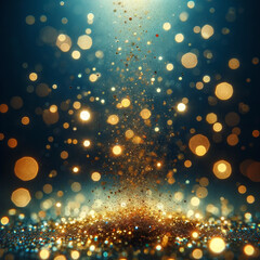 glitter lights grunge background, gold glitter defocused abstract Twinkly Lights Background. - 750438704