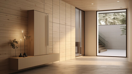 Fototapeta premium Modern luxury room wooden interior
