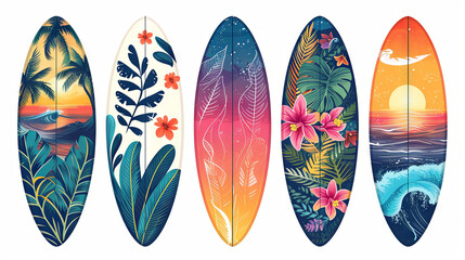 Colorful Surfboard, travel concept 