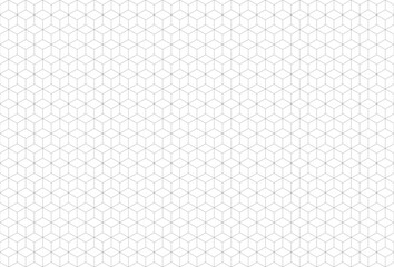 Cube seamless pattern. Geometric cubic pattern in isometric projection. Linear seamless ornament with 3d cubes on white background. Vector