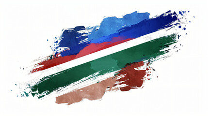 Lesotho Flag Brush. National Flag white background 