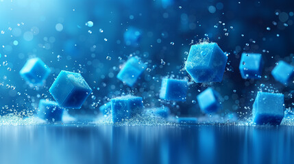 Obraz premium Abstract 3D Blue Cubes Background