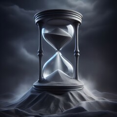 hourglass, flowing sand, symbolizing the passage of time and reflection, - obrazy, fototapety, plakaty
